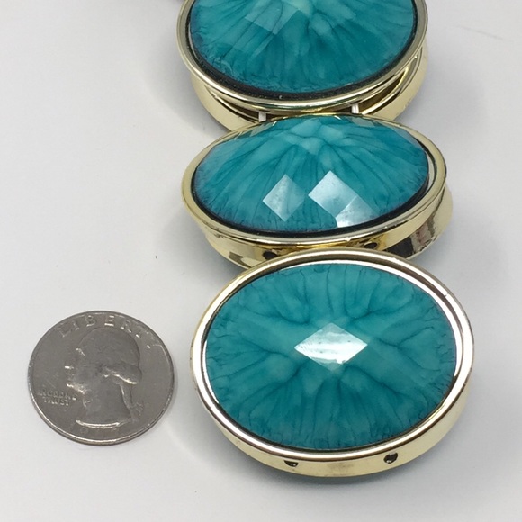 NWT Charles Klein Turquoise Gold Chunky Bracelet - Picture 5 of 6